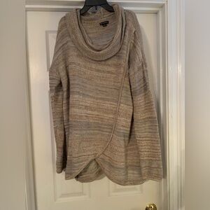 New Directions Mingled Taupe/Beige Cowl Neck Sweater